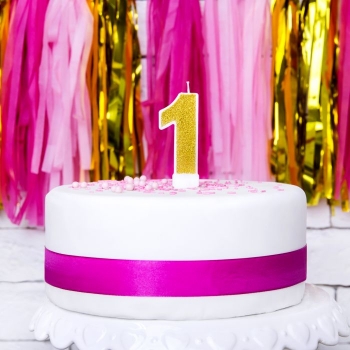 Number Candle - 1 - Gold
